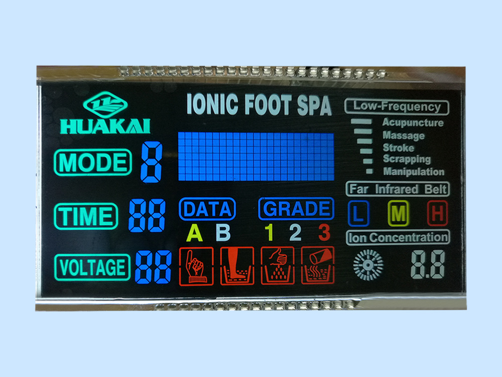 足浴盆黑白段码假彩屏